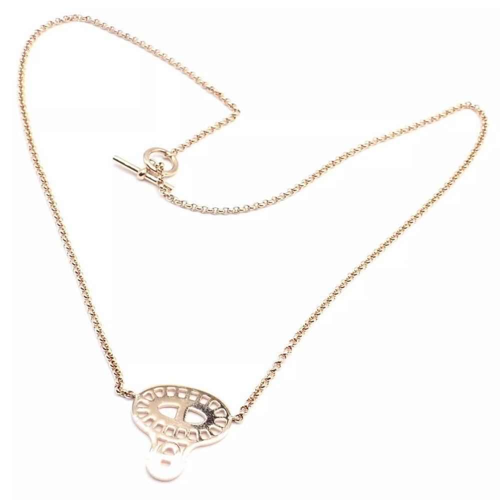 Authentic! Hermes Chaine D'ancre Divine 18k Rose Gold Diamond Necklace Cert Box - Picture 5 of 9